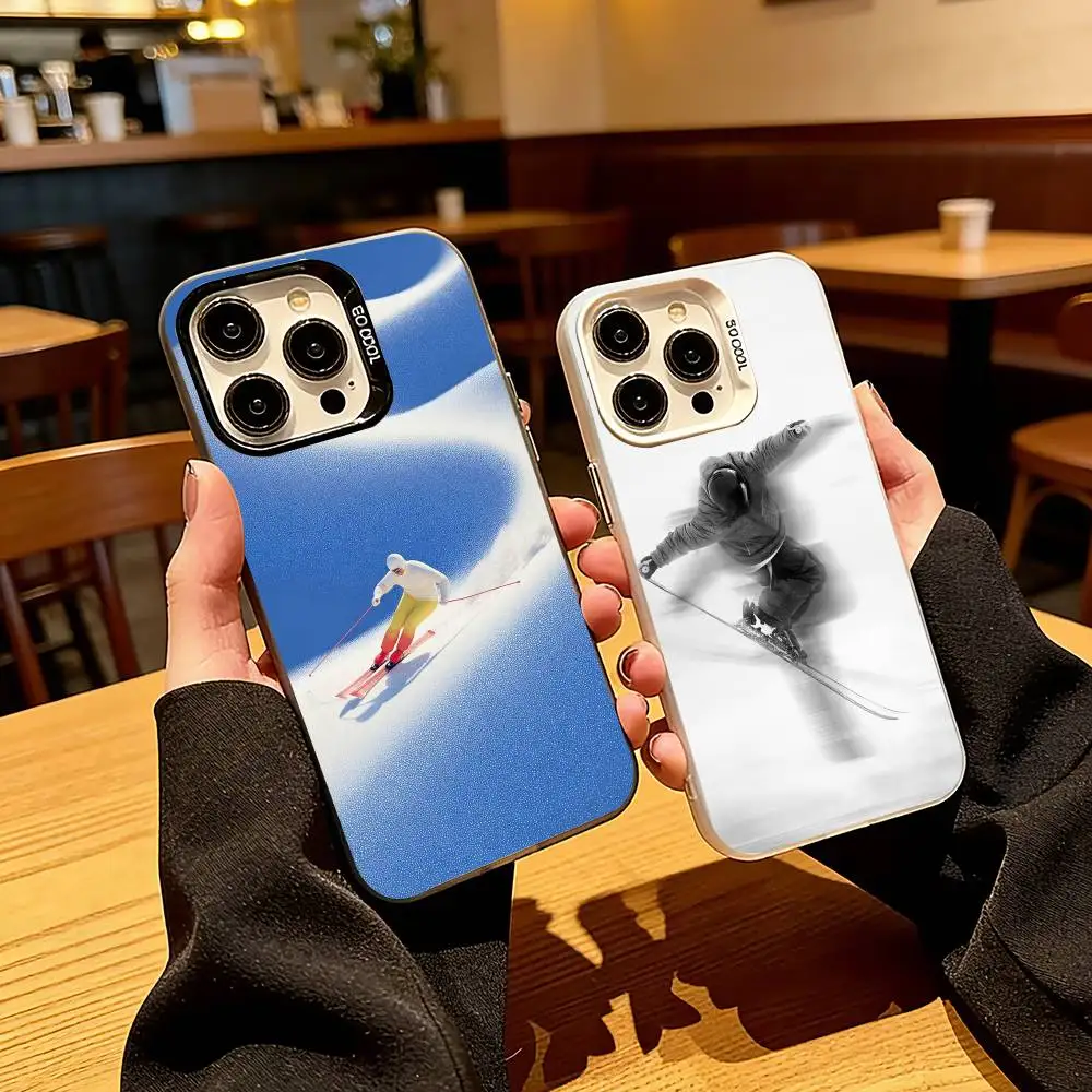 

S-Skiing Snowboard S-Ski Phone Case For iPhone 17,16,15,14,13,12,11 Plus,Pro Max,XS,Colorful Silver Black Cover