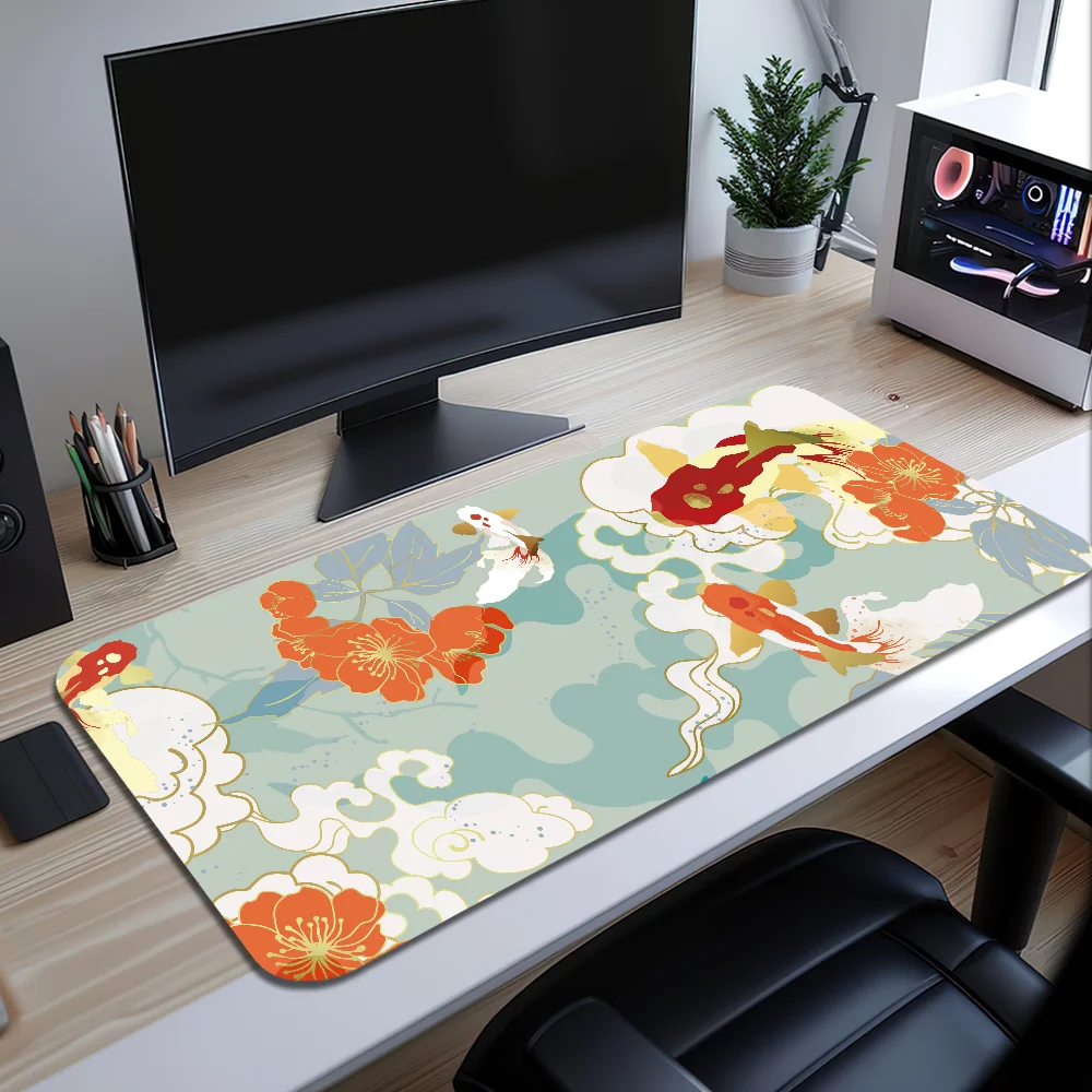 

Chinese Koi Fish Mouse Pad Desk Mat Large Non-slip Anti-fray Keyboard Ergonomic Office Rubber PC Home Custom