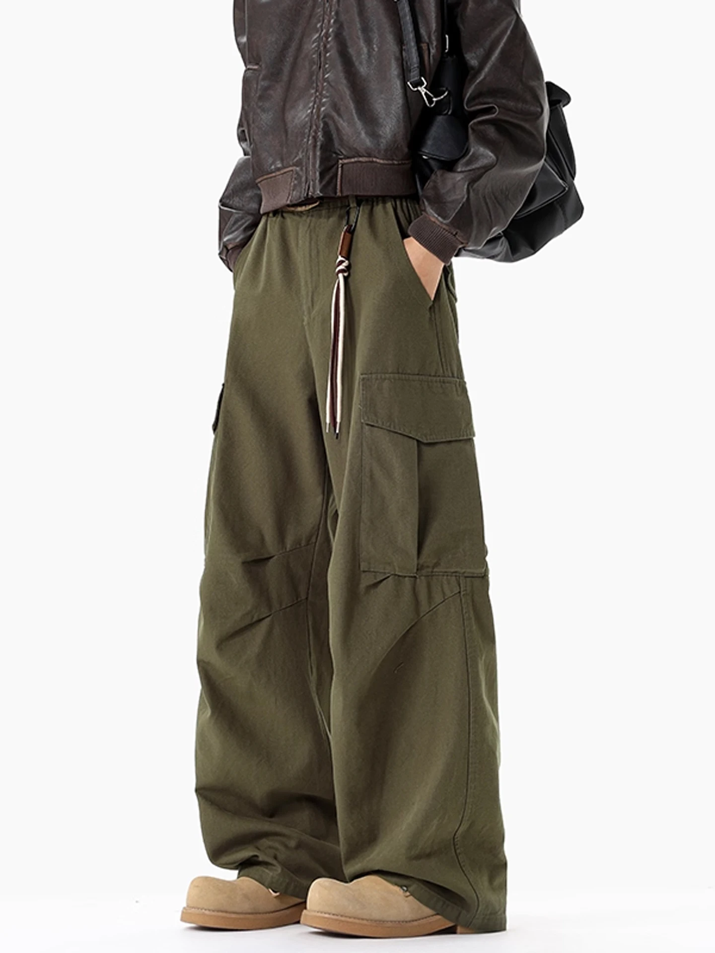 

Мужские хлопковые рабочие брюки в стиле милитари, осенние, модные, американские, ретро, Cleanfit, широкие, свободного кроя, повседневные