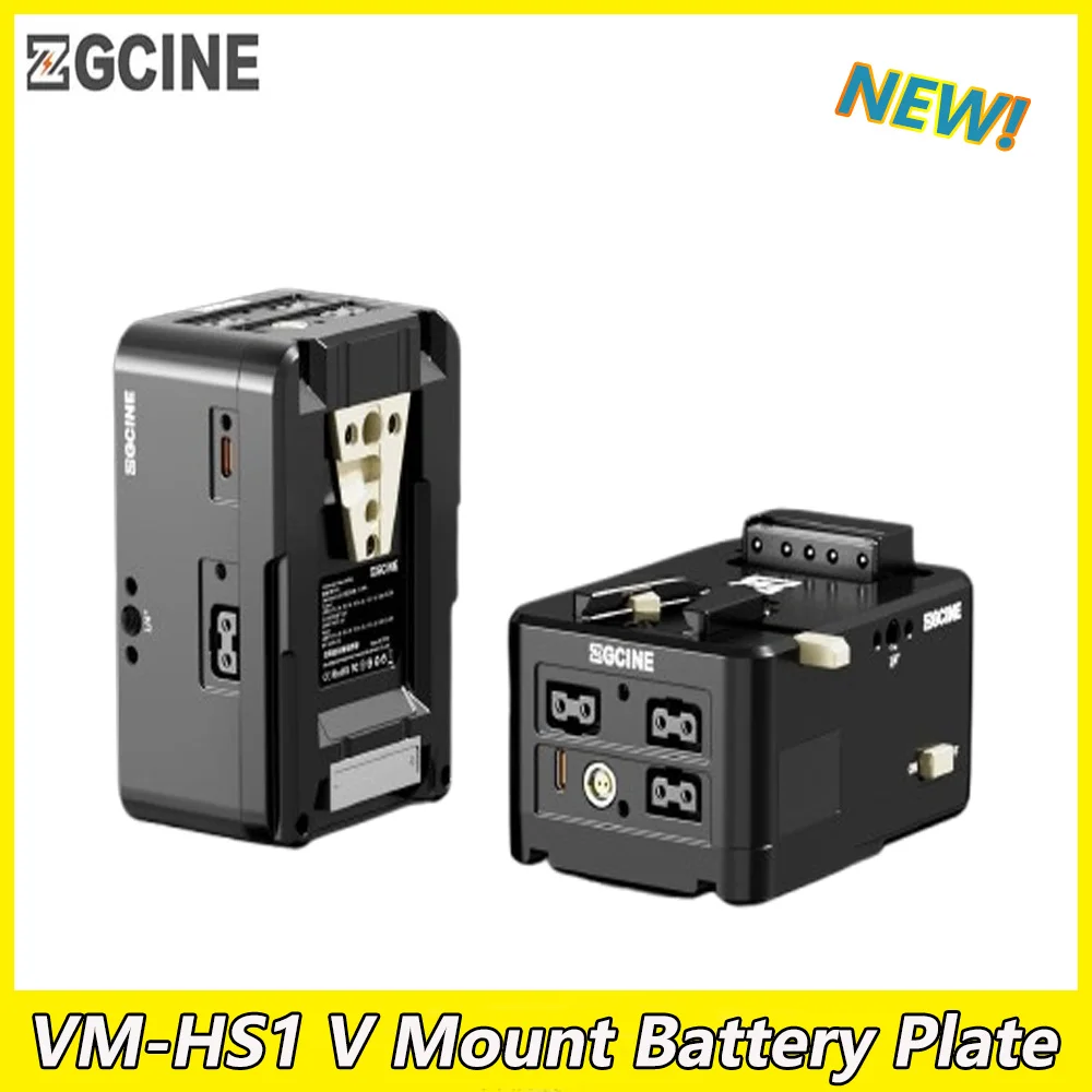ZGCINE VM-HS1 Hot Swap Plate V Mount Battery Plate Built-in Battery 50Wh, USB-C PD Input 65W for Cameras Battery
