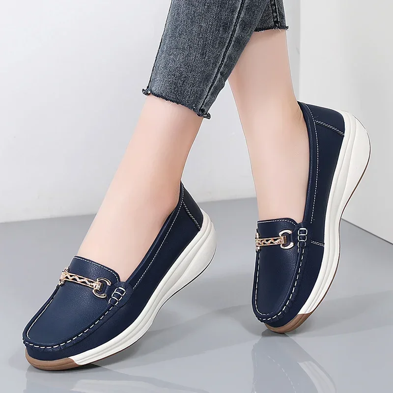 Women Casual Shoes Designer Flat Platform Loafers for Women Wedge Sneakers Slip on Ladies Moccasins Zapatos Mujer