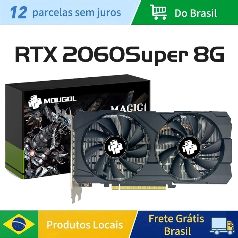 MOUGOL Graphics card GeForce RTX2060Super 8GB Video Cards Games GDDR6 12nm PCIE×16 3.0 256bit RTX 2060 SUPER Computer Components