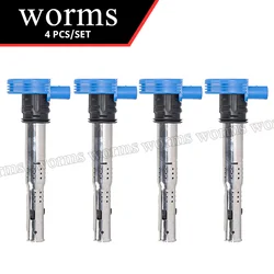 Worms Ignition Ignition Coil 4Pcs Upgrade For Audi A4 A5 R8 & VW Golf GTI 2.0T FSI EA888 Gen2 06E905115A Система зажигания