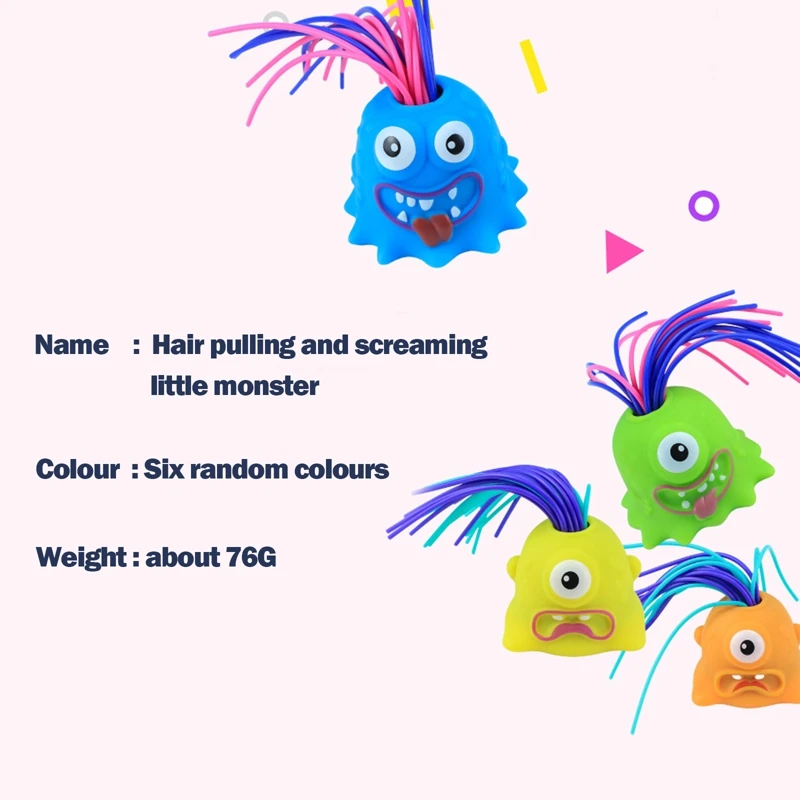 Novelty Funny Hair Pulling Will Be Screaming Little Monster Teaser Artifacts Kids Decompress Toys Creative Fun Educational Toys