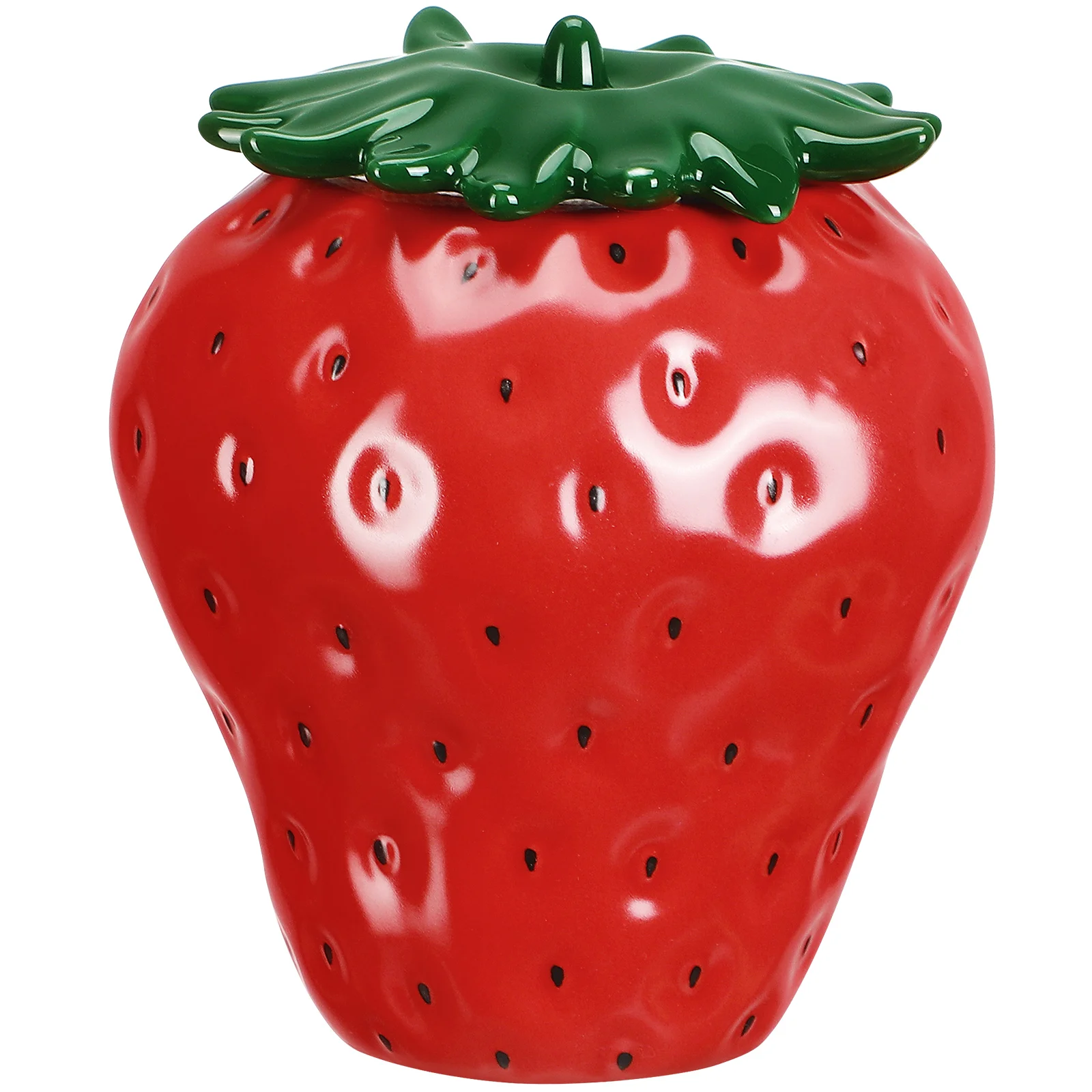 

Ceramic Strawberry Tea Canister Sealed Storage Jar for Tea Candy Seasoning Desktop Decor Home Storage Multi Use Small Capacity