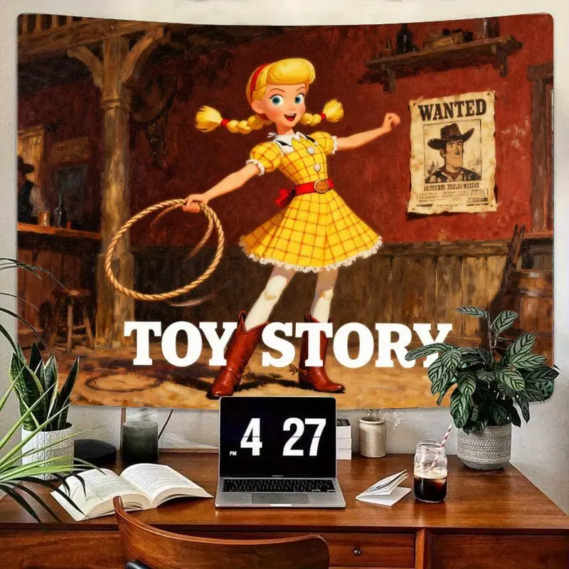 

1 шт., гобелен Disney Pixar Toy Story Bo Peep Cowgirl Adventure, современное настенное искусство из полиэстера для спальни, гостиной, детского общежития, подарок