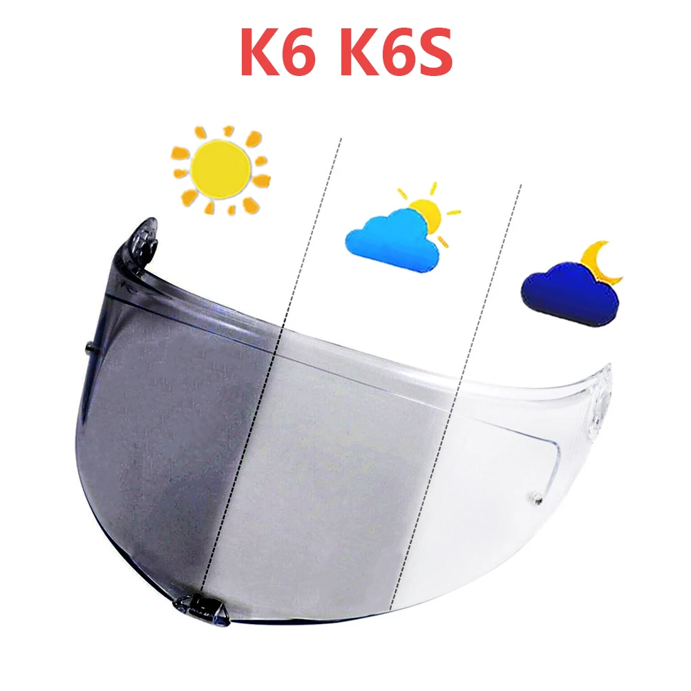 

Фотохромные линзы K6 для AGV K6S, козырек для полного лица, лобовое стекло, защита от ультрафиолета, высокая четкость, прочный Visera Moto, замена