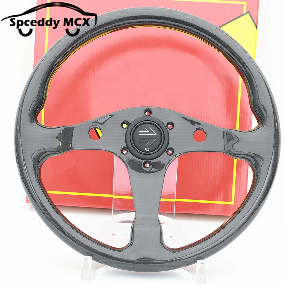 Full Carbon Fiber 100% Steering Wheel 14inch 345mm Car Sport Racing Drift Flat Steering Wheel For BMW  Audi Universal