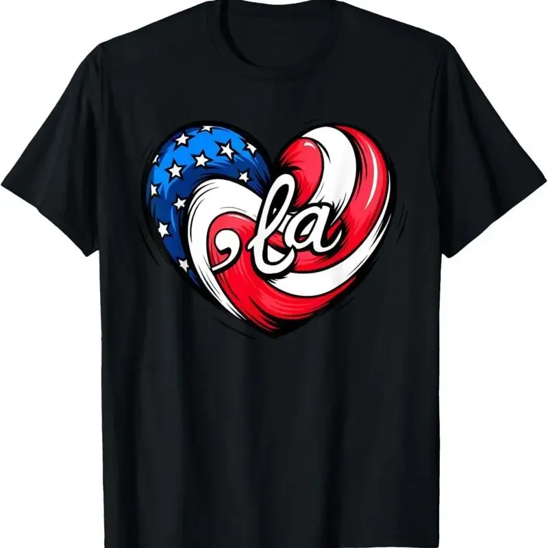 Kamala Harris 2024 American Flag Heart Comma La Patriotisches T-Shirt