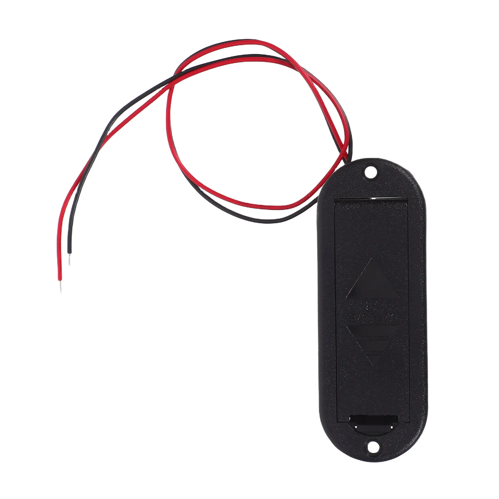 Professional Black 9V Battery Box for Active Guitar Bass Pickup with Integrated Connect Cable Long Service Life Plastic Battery