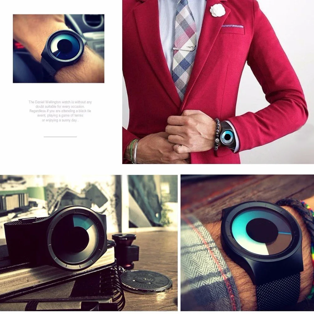 GEEKTHINK Relojes Cuarzo de Los Hombres de Primeras Marcas de Lujo Ocasional Unisex Reloj de la Banda de Malla De acero Inoxidable mujer Hombre