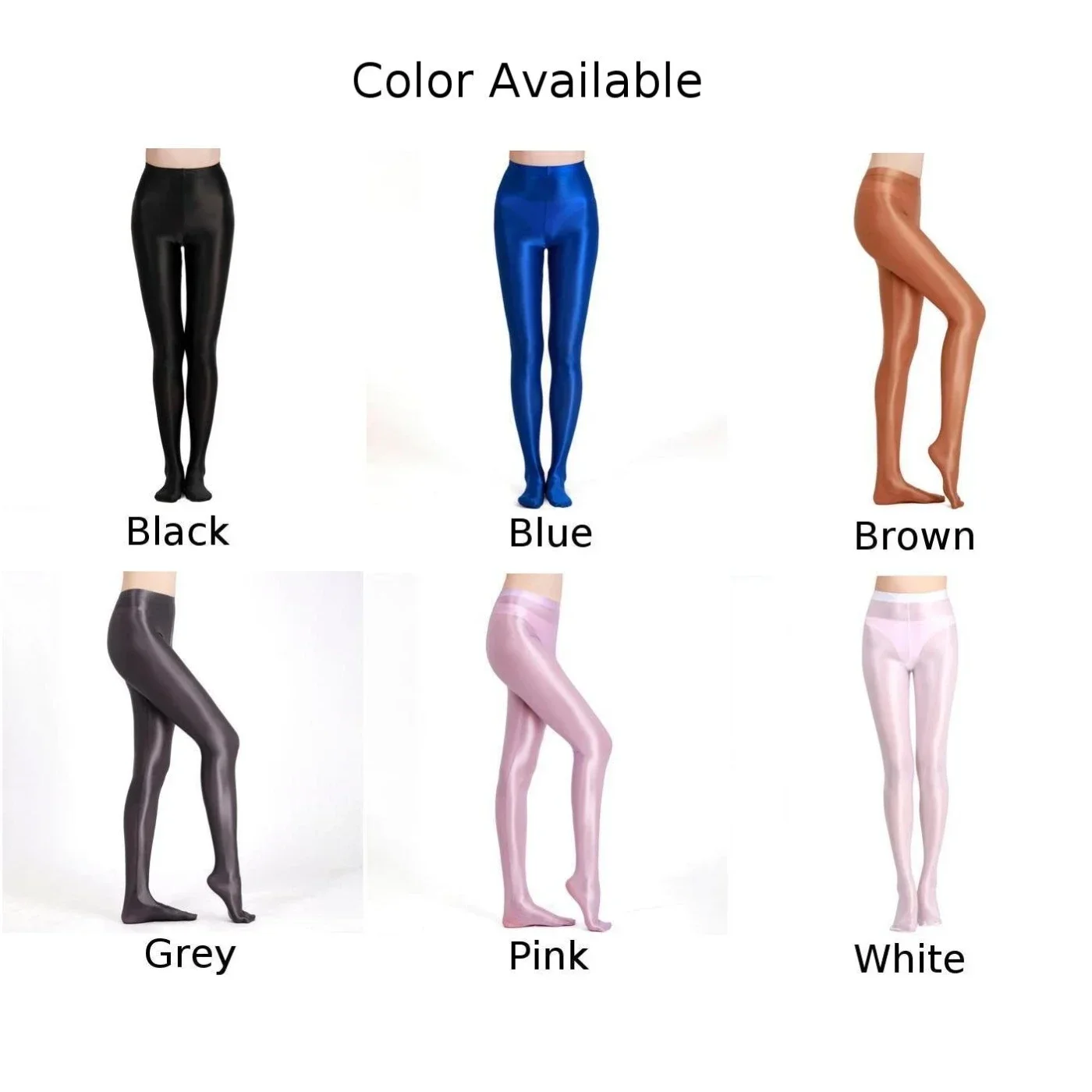 Frauen ölige glänzende seidige Leggings nahtlose Satin-Strumpfhose hohe Taille Strumpfhosen Glitzer-Körperstrümpfe Sportstrumpfhose Yoga lange Hose