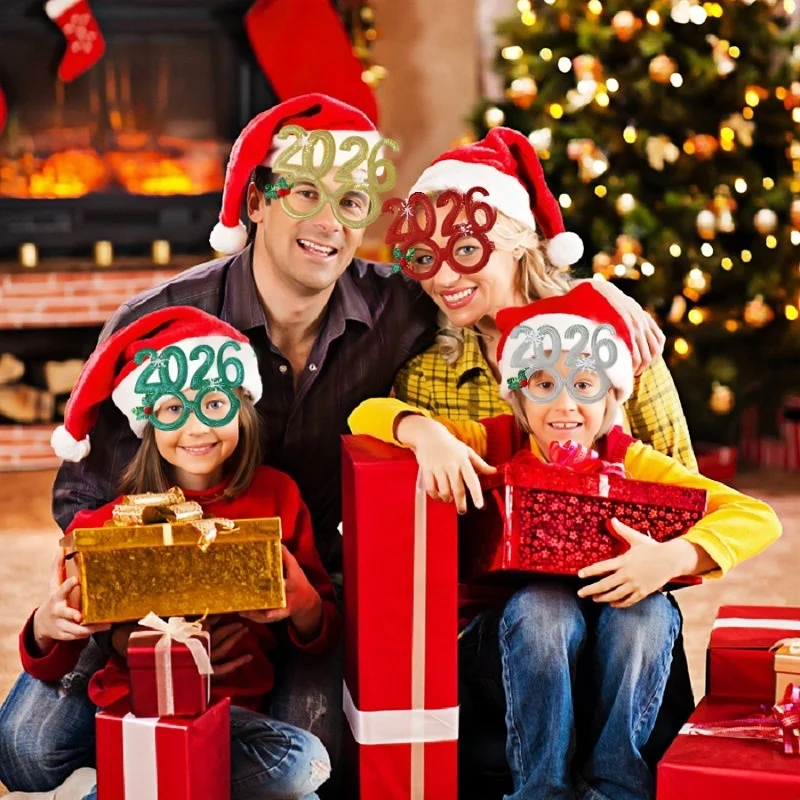 2026 نظارات ومجموعة عصابات رأس لعيد الميلاد صور الدعائم السنة الجديدة أغطية الرأس حفلة عيد الميلاد الديكور هدايا نافيداد