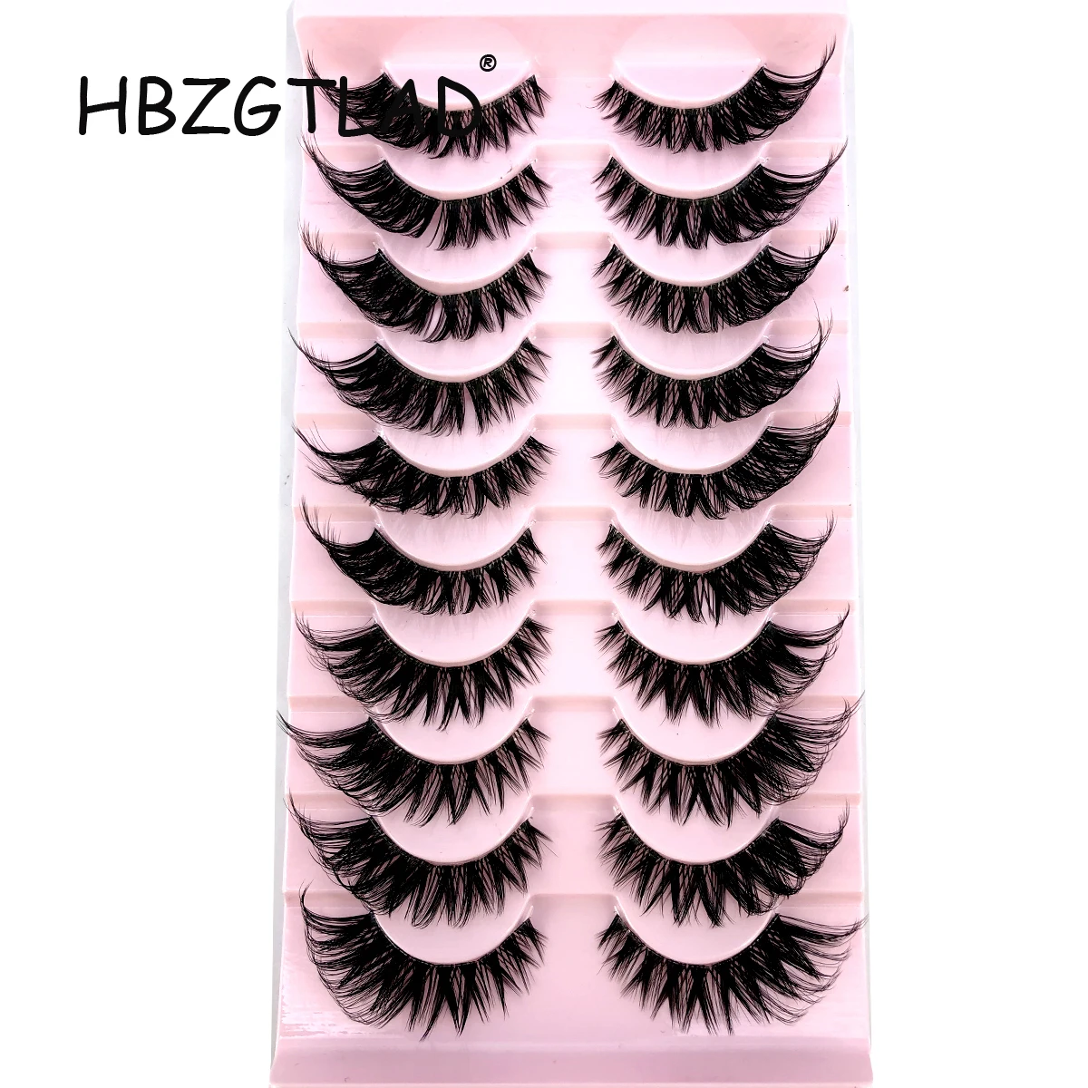 10 Pairs Lashes manga Lashes 3D Clear Band Lashes Natural Look Wispy Mink Eyelashes Fluffy Cat Eye Lashes Pack Fake Eyelashes