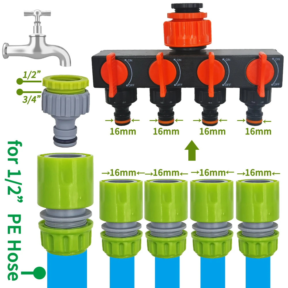 6 szt. 1/2 calowe złącze do naprawy rura węża ogrodowego w/o lub w/w/w/szybkie połączenie zaworu odcinającego wodę nawadniania kropelkowego szklarni