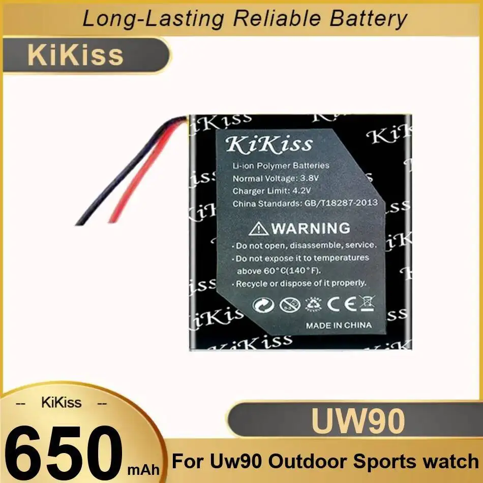 650Mah Outdoor Sports Smart Watch Battery For Pavun UW90 Smartwatch High Compatibility