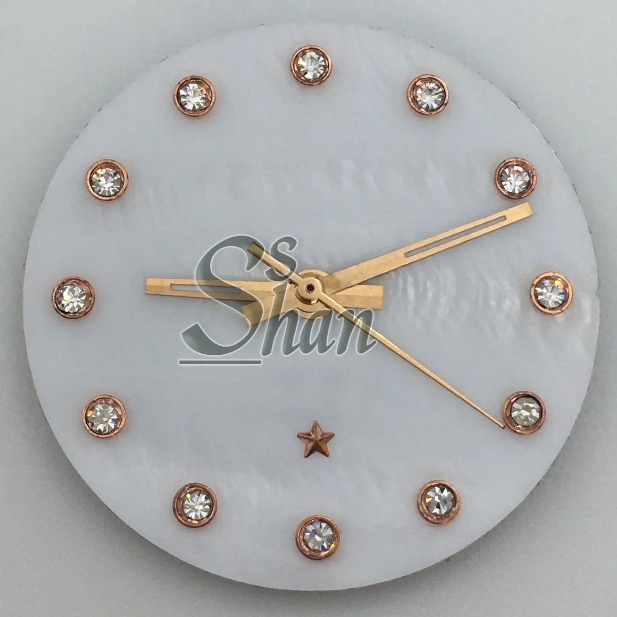 Le cadran de montre pour femme de 24,5 mm est équipé d'un index de diamant en forme d'étoile, argent, or, or rose, accessoires de modification de montre NH05