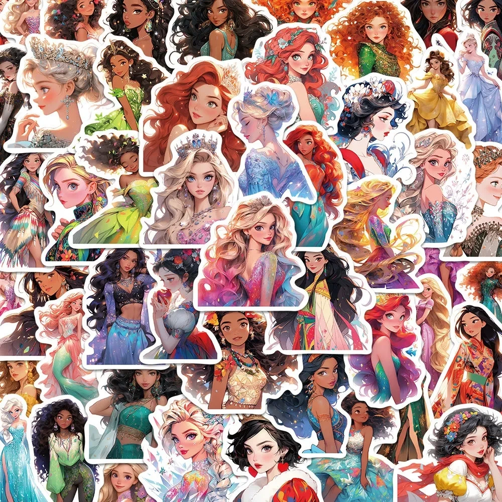 

10/30/50pcs Cute Disney Princess Cartoon Graffiti Stickers Decals Toy Waterproof DIY Phone Stationery Laptop Kawaii Kids Sticker