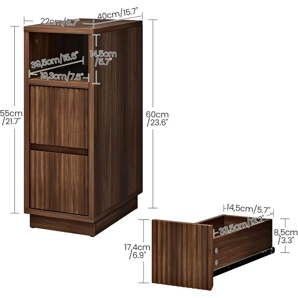 Slim Walnut Nightstand 2
