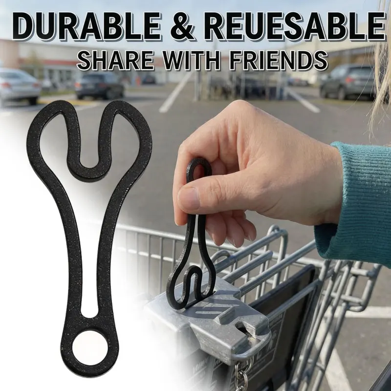 3D Shopping Cart Unlock Token Wearproof Plastic Keychain Reusable Compact Daily Outdoor Shopping Practical Tool Household Daily