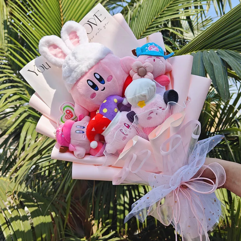 New Anime Sanrio Plush Bouquet Kawayi With Graduation Hats Creative Cute Handmade Valentine's Day Graduation Gift Girls