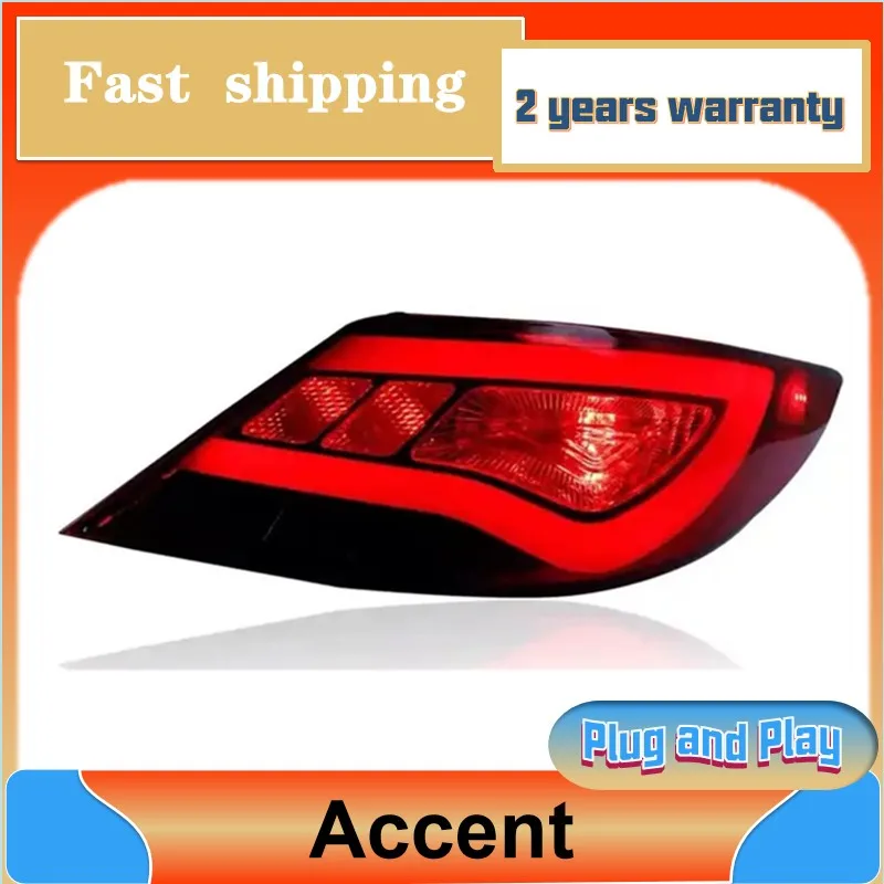 Car Styling for Hyundai Accent Taillight 2012-2014 Accent Tail Lamp Solaris DRL Turn Signal Brake Light Fog Light Reversing