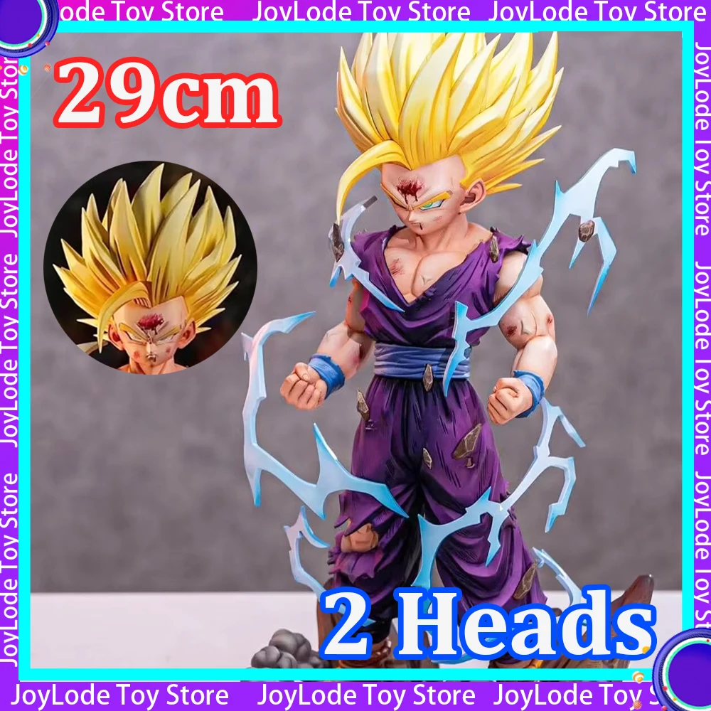 

Новые 29 см фигурки аниме Dragon Ball SSJ2 Gohan Son Gohan, фигурка 2 головы, фигурка статуи из ПВХ, коллекция моделей, игрушки, подарки, предпродажа