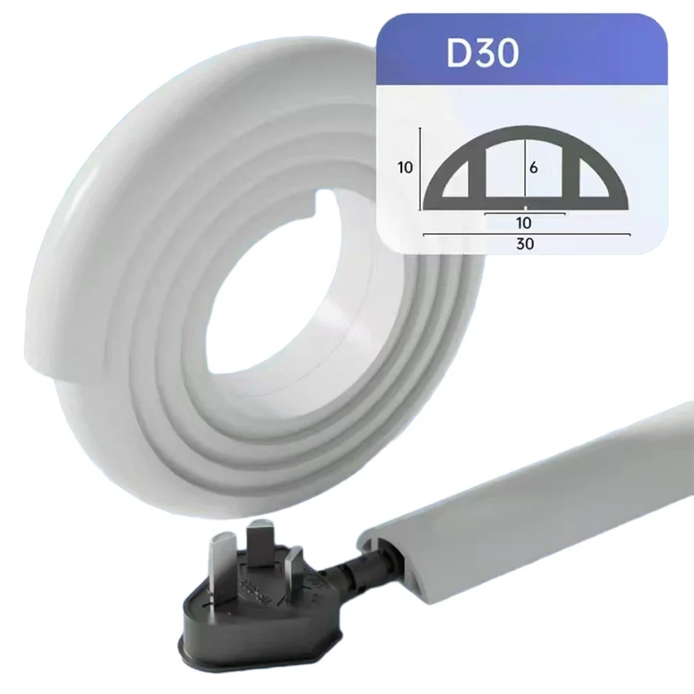 1pcs 3cm Floor Cable Cover PVC Cord Protector Self-Adhesive Cable Protector Extension Electric Wire Duct Slot Cable Management