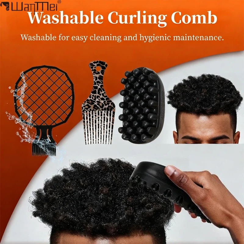Professional Afro Hair Brush Curling Comb Twisting Styling Tool Black Hair Care Dreadlocks Barber Supplies Hairdressing Kit