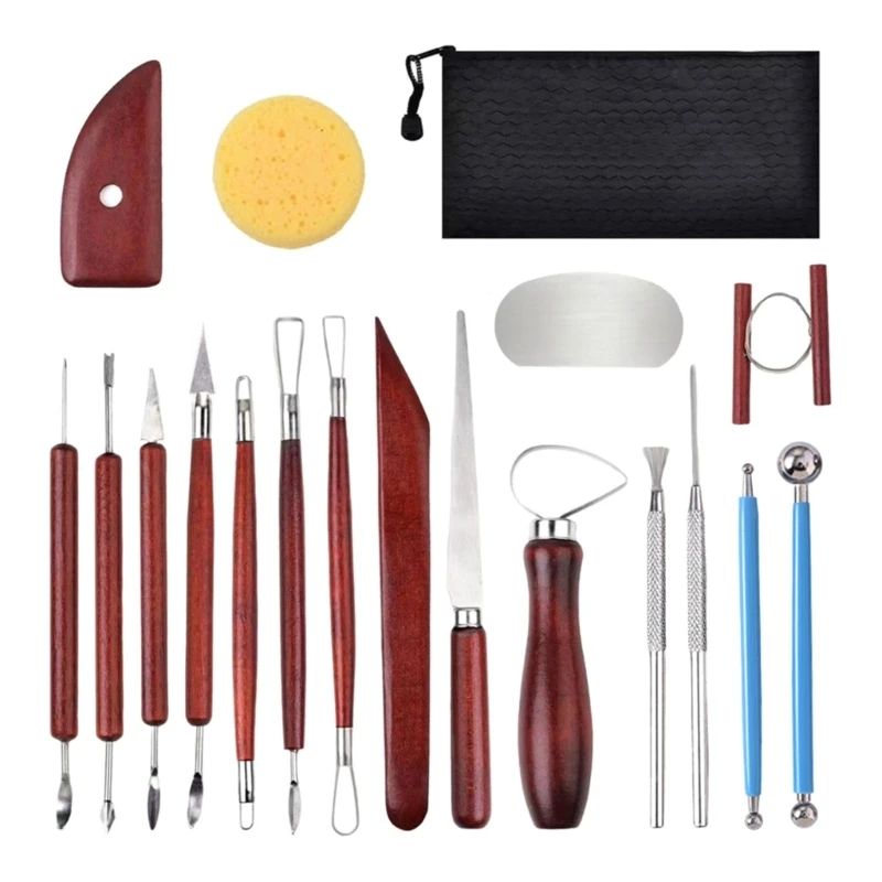 19x/Set DIY Clay Tool Clay Sculpting Tool with Storage Bag Modelings Clay Tool Dropship