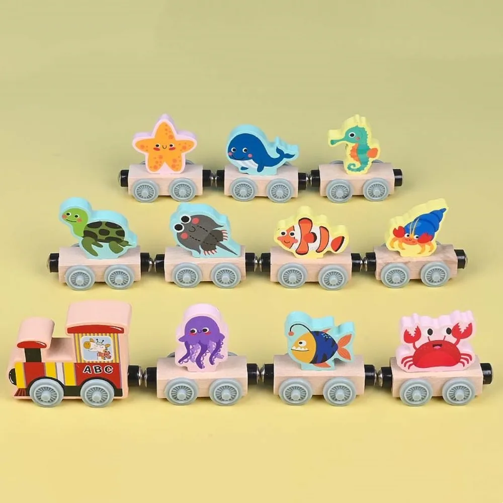 

Транспорт Магнитный Поезд Животных Фруктов Обучающий Поезд Деревянные Сборка Строительных Блоков Деревянный Магнитный Поезд