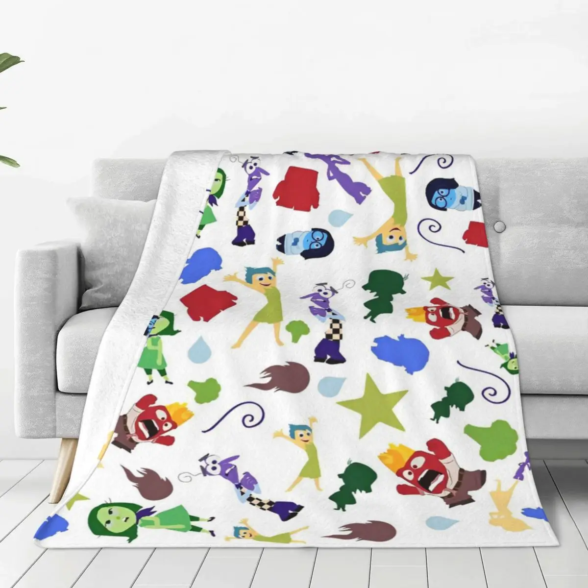 Inside Out Emotions Group Blankets Cartoon Anime Flannel Throw Blanket Bed Sofa Decoration Soft Warm Bedspreads