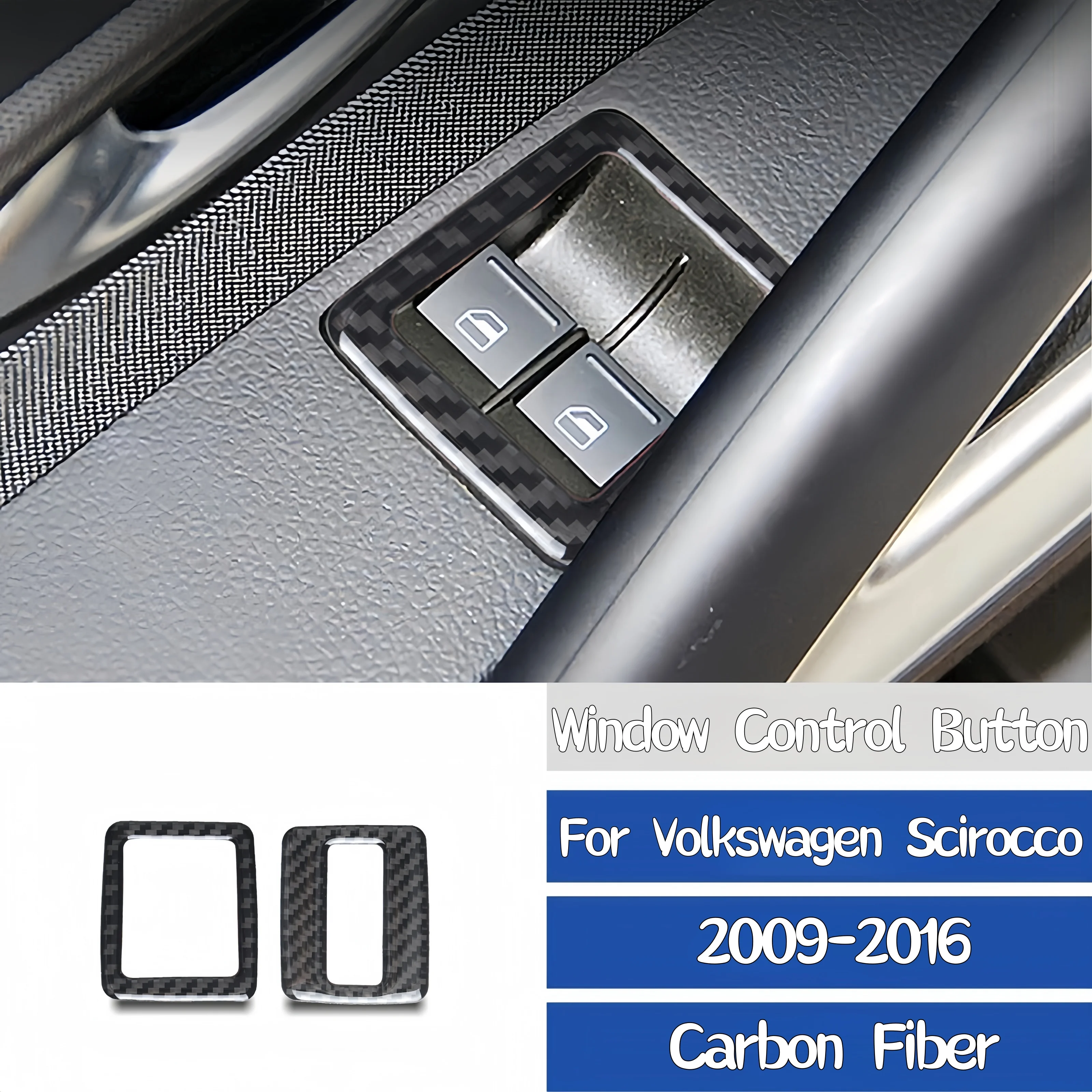 

For Volkswagen Scirocco 2009-2016 Car Interior Accessories Carbon Fiber Car Window Control Button Frame Trim Cover Decor Sticker