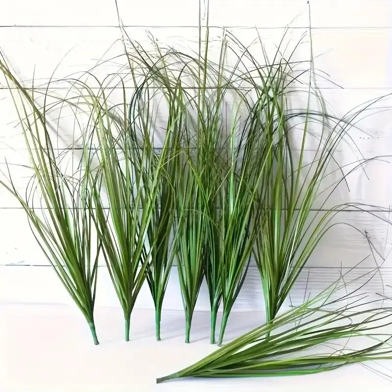 12 Stück Künstliches Grünes Zwiebelgras 40/70cm UV-Beständige Kunstpflanzen für Innen/Außen Garten Rasen Dekorationen – Detail 3