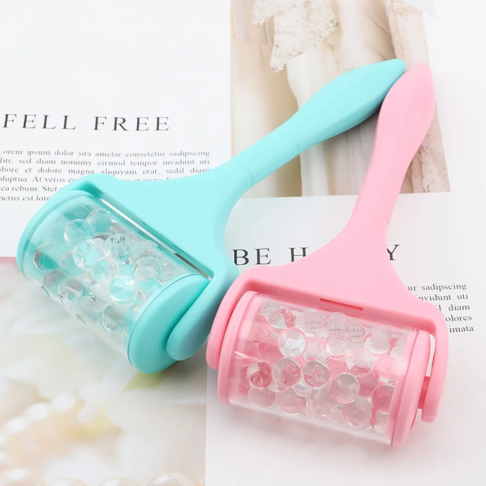 

1Pcs Facial Portable Beauty Instrument Face Lifting Tool Thin Face Roller Green Handle Transparent Beads for Skin
