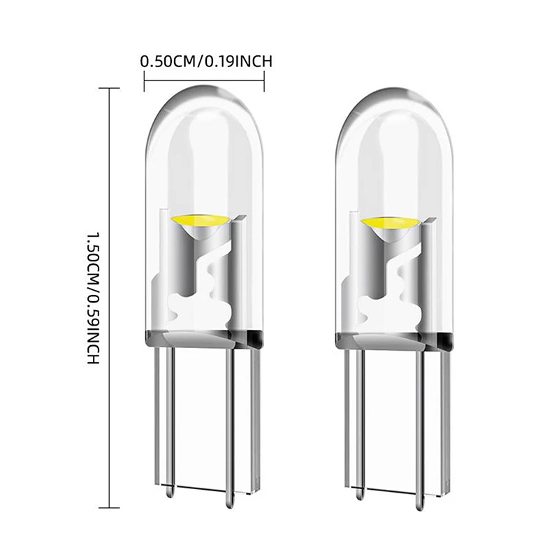 Luces LED Cob superbrillantes T5 para tablero de instrumentos, indicador de advertencia de coche, lámpara de grupo, 10 piezas, novedad