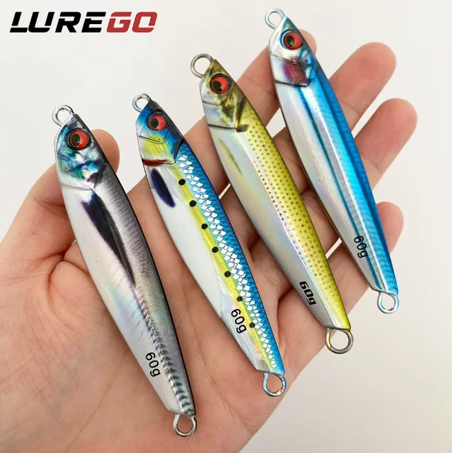 1 Stück 60g Rostfreier 3D-Gedruckter Gussköder - Schnell Sinkender Salzwasserköder für Bootsangeln, Ultra-Realistisches Fischdesign