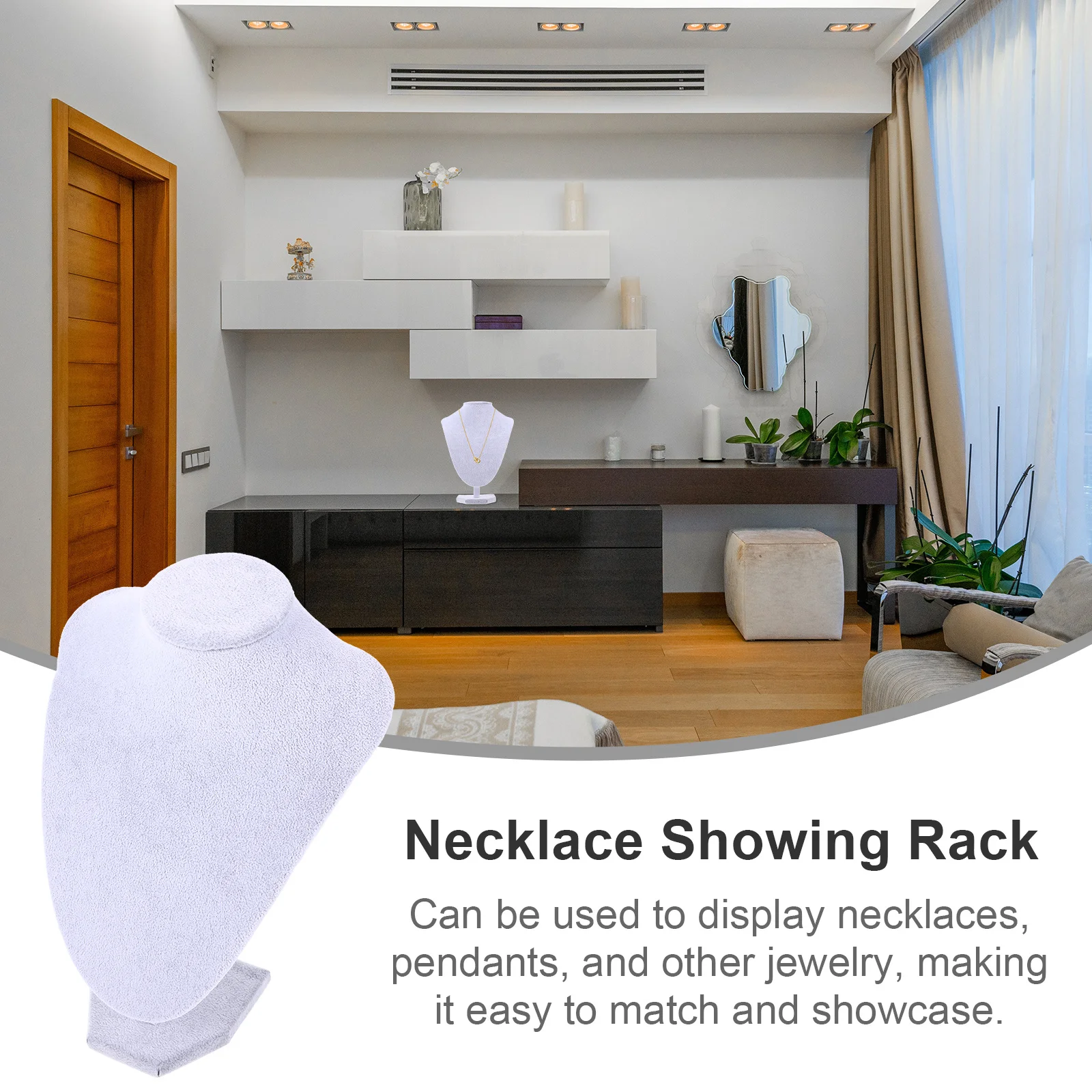 

Necklace Display Holder Jewelry Organizer Mannequin Rack Stable Support Jewelry Stand Pendant Display Organizer for Personal Use
