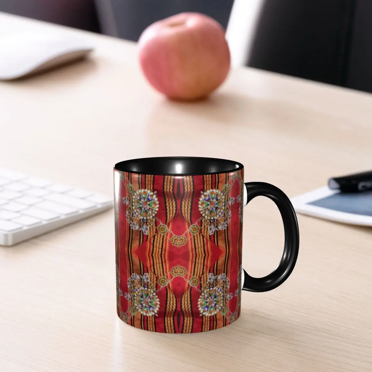 Kabyle Jewelry Coffee Mug DIY Personalized Amazigh Geometric Ceramic Tea Milk Mug Cup
