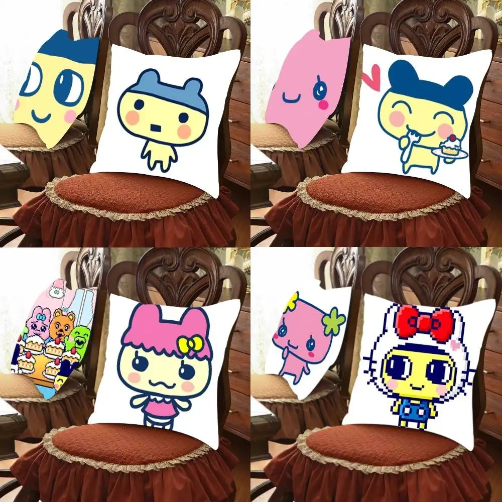 Cute Cartoon-T-tamagotchi-M-ametchiS-kawaii Customizable Square Pillowcases, Stylish And Soft, Perfect For Beds, Cars, And So