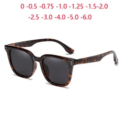 Leoparden rahmen Anti-Blend-Kurzsichtig-Sonnenbrille mit Dioptrien tr90 uv400 polarisierte Sonnenbrille Rezept 0-150-176 bis-0,5