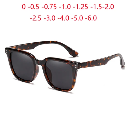Gafas de sol antideslumbrantes con montura de leopardo para miopía con dioptrías TR90 UV400 gafas de sol polarizadas prescripción 0 -0,5 -0,75 a -6,0