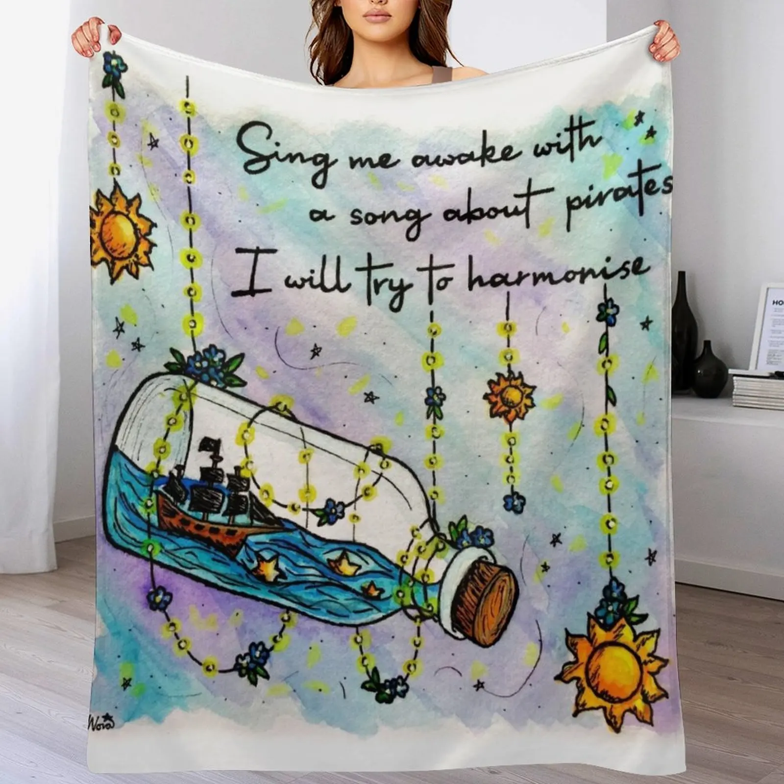Not Yet Suns & Pirate Ships Inspired by The Amazing Devil Throw Blanket Warm Comfortable Blanket for Office Napping
