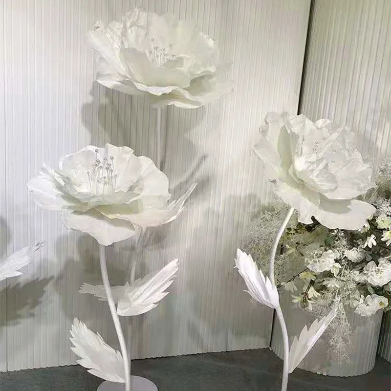 New wedding props wrinkled paper flower simulation flower road leading wedding runway decoration road