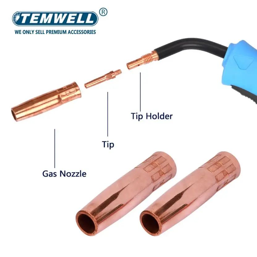 Imagem -05 - Mig Mag Gun Bico Acessórios Consumíveis Copos Escudo para a Máquina de Solda Co2 Mig 20 Milímetros de Espessura 200a Pcs Pcs