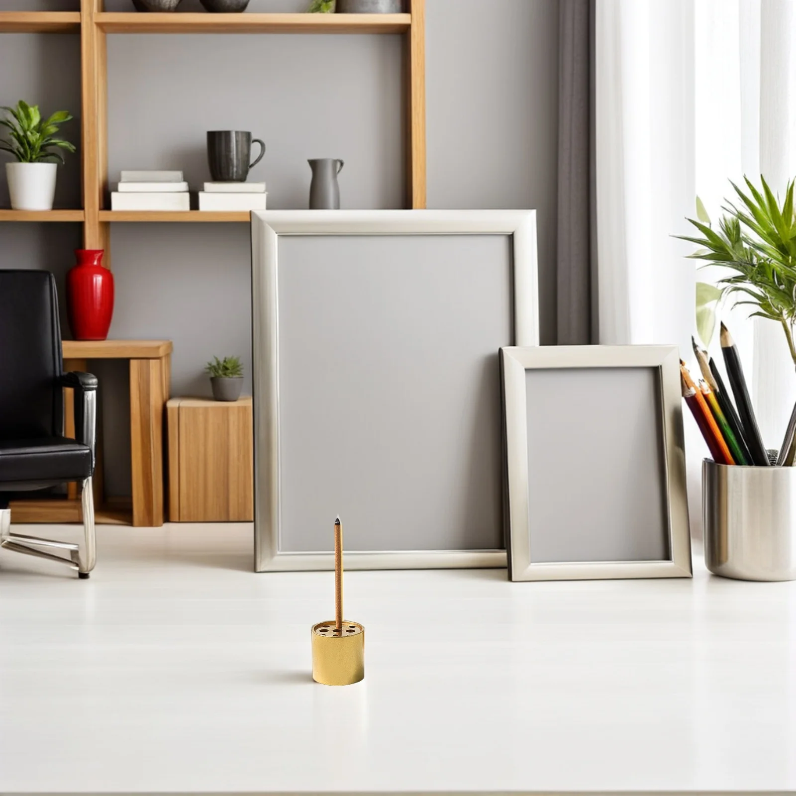 

4pcs Copper Multi-Hole Incense Holders 9-Hole Incense Stick Bases Smooth Polished Retro Design For Home Office Decor Use Brass