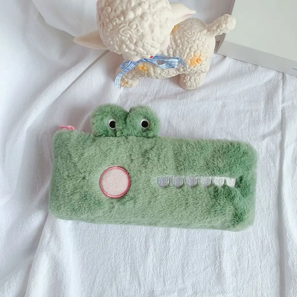 Durable Plush Stationery Storage Bag Large-capacity Multi-function Stationery Organizer Portable Pencil Box