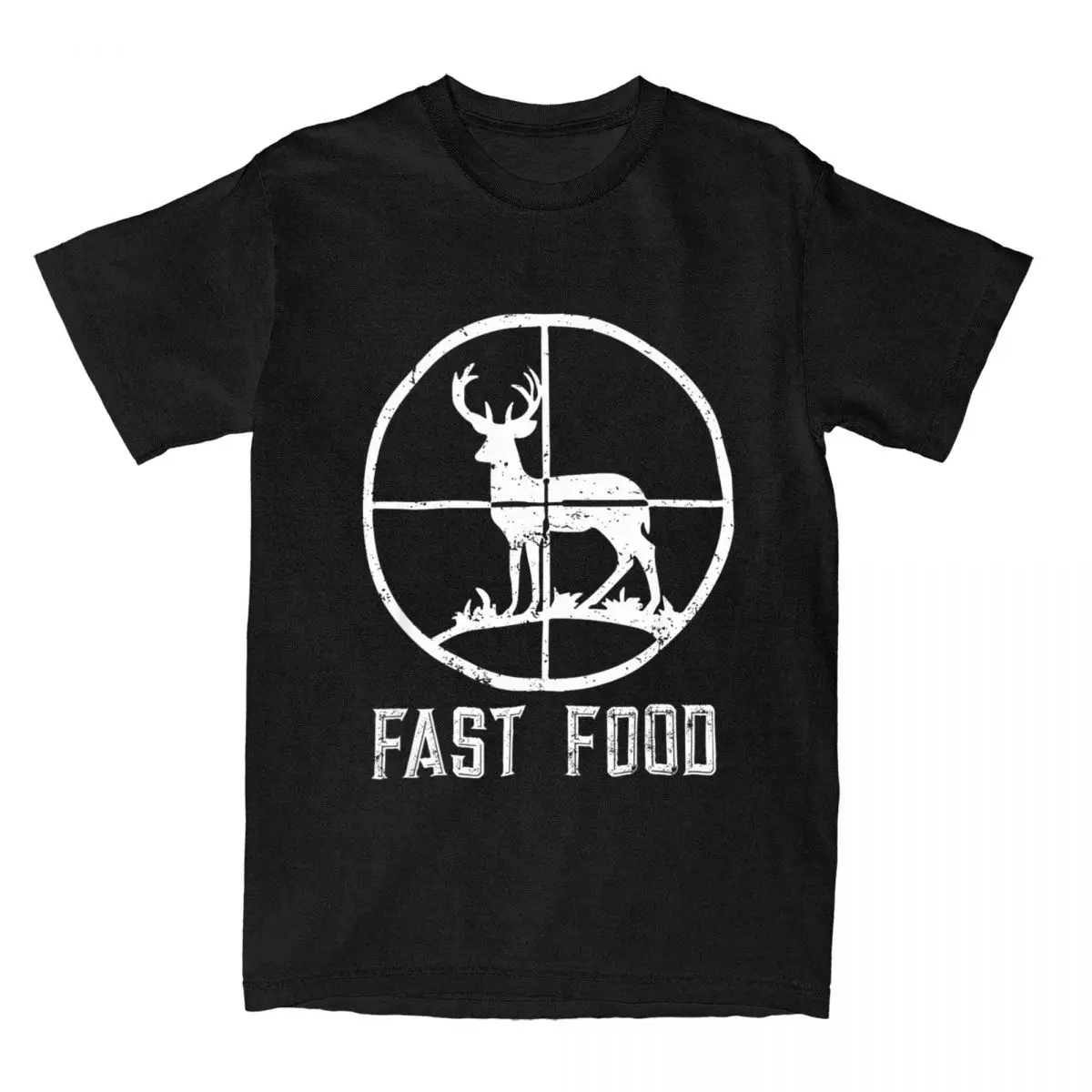 Fast Food Deer Hunting Funny Gift For Hunters T-Shirts Men Humor Pure Cotton Tees Hunting Season T Shirts Graphic Printed Tops