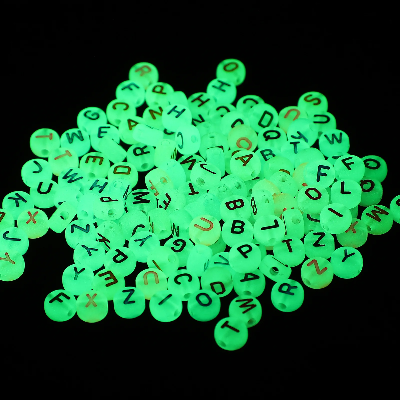 500 قطعة توهج ملون في الظلام الخرز السلس الجولة مضيئة فاصل DIY بها بنفسك مجوهرات سوار قلادة صنع لوازم الحرفية السائبة