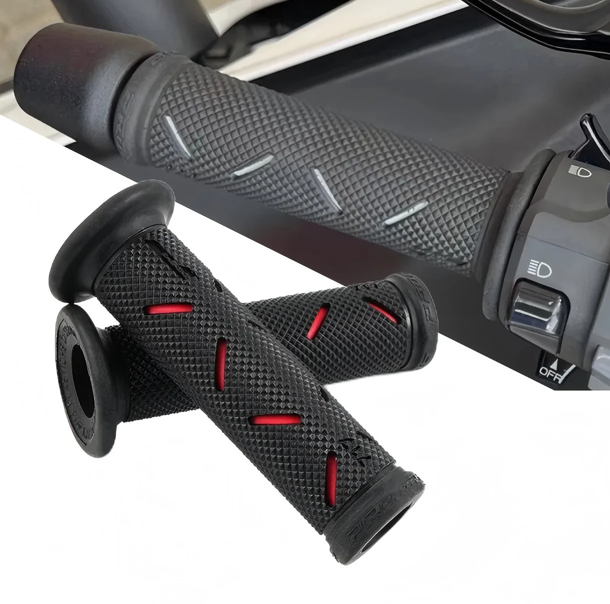 

Ducati Panigale/V4/Streetfighter Handlebar Grips - MOTO-GP Universal for Monster/Supersport - Non-Slip Motorcycle Grips